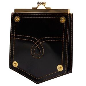 Moschino X Redwall Vintage Black and Gold Kiss-Lock Coin Purse